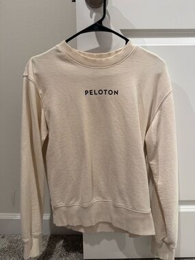 Peloton Cream Crewneck Sweatshirt with Black Logo